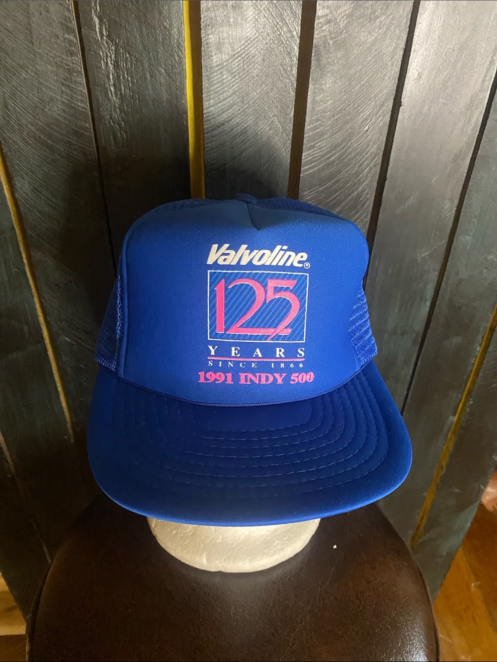 Valvoline 125 Years 1991 Indy 500 Blue Trucker Hat adjustable